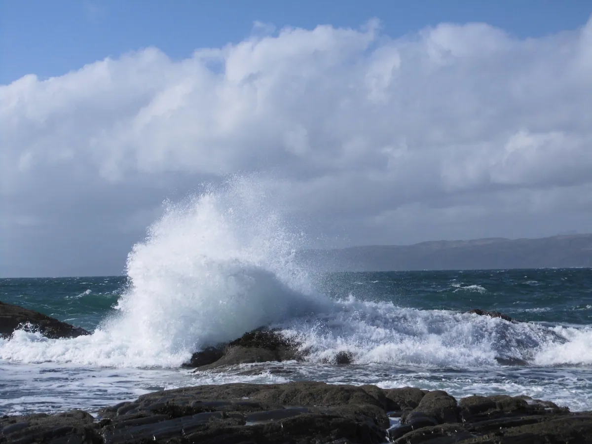 Waves on the shore of Cullipool in the Isle of Luing